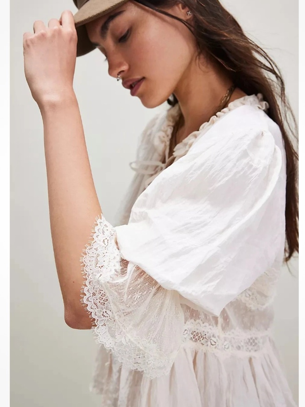 Free People Intimately FP Forever Young Bed Jacket In White Alyssum size Large - Picture 3 of 13